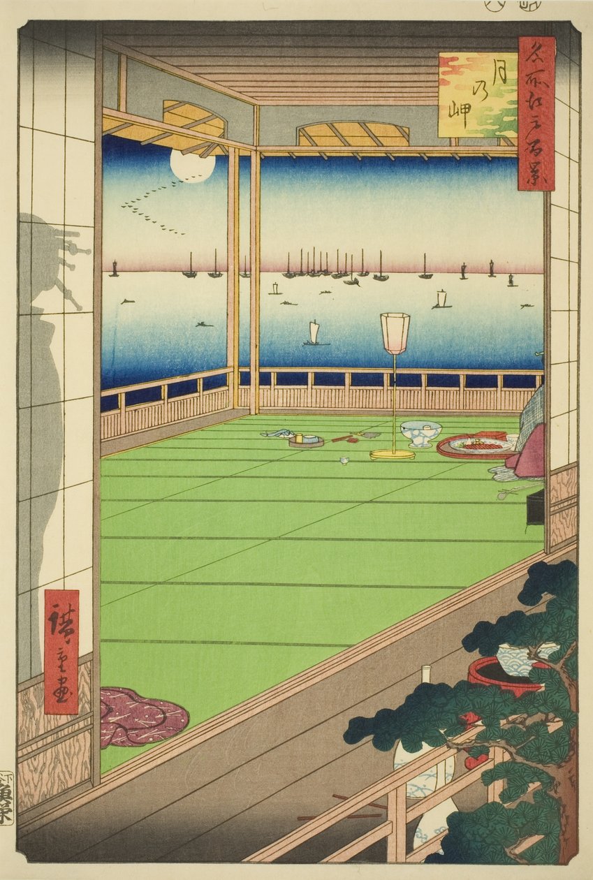 Moon-Viewing Point (Cape of the Moon), från seriens ås, d re d re d web s Views of Edo (One Hundred Famous Views of Edo) av Utagawa Hiroshige