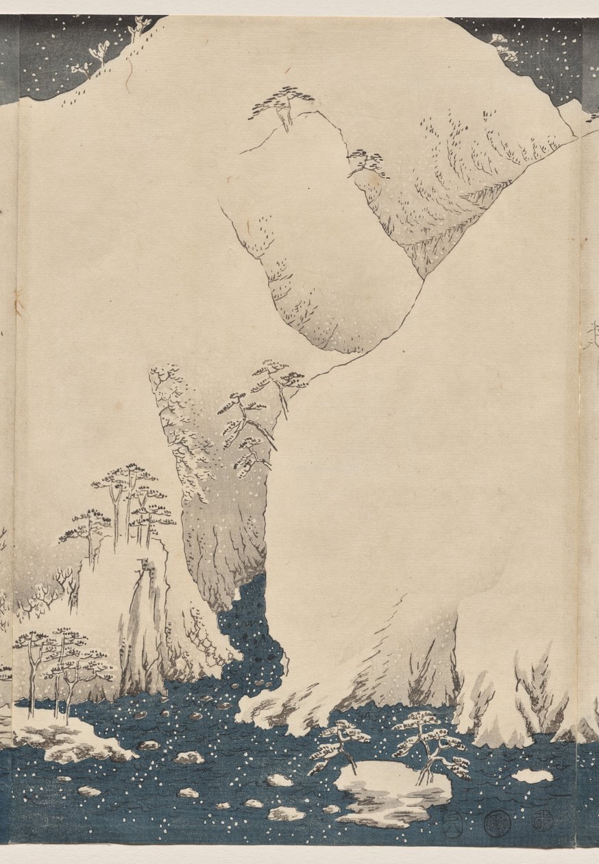 Berg och flod på Kiso Road av Utagawa Hiroshige