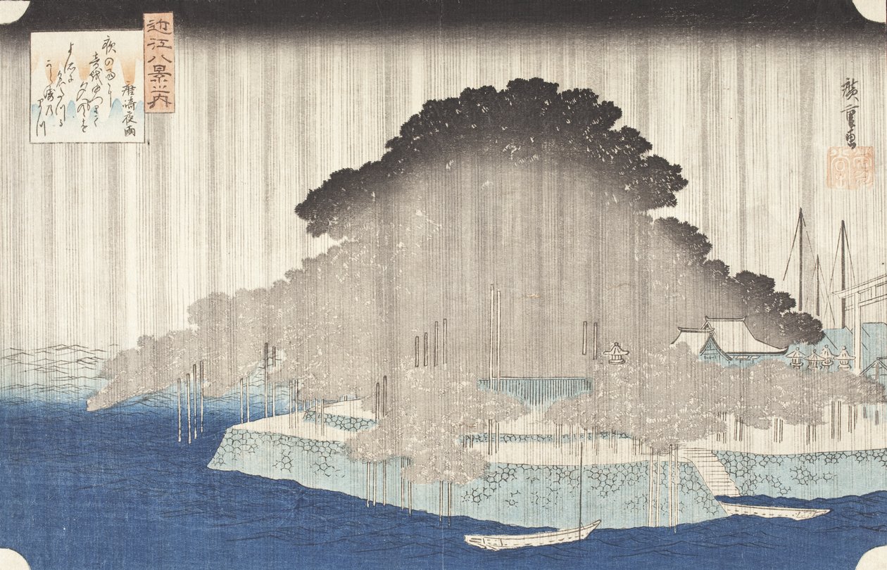 Nattregn i Karasaki av Utagawa Hiroshige