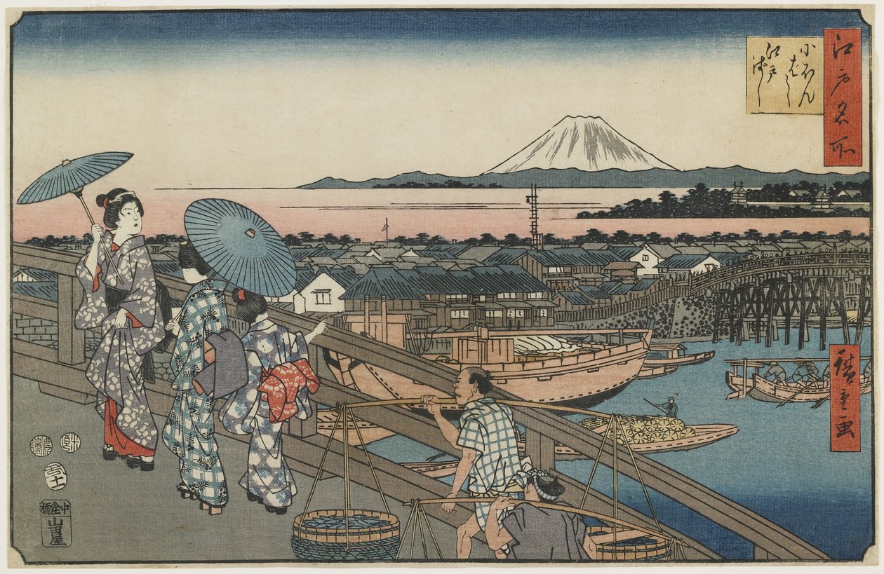 Nihonbashi-bron och Edo-bron, november 1853 av Utagawa Hiroshige