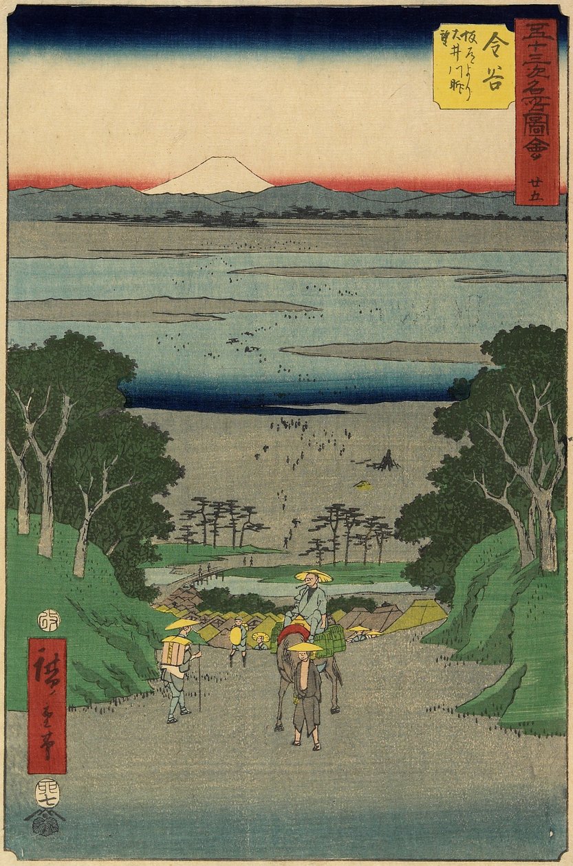 Nr.25 O-i River, Kanaya, juli 1855 av Utagawa Hiroshige