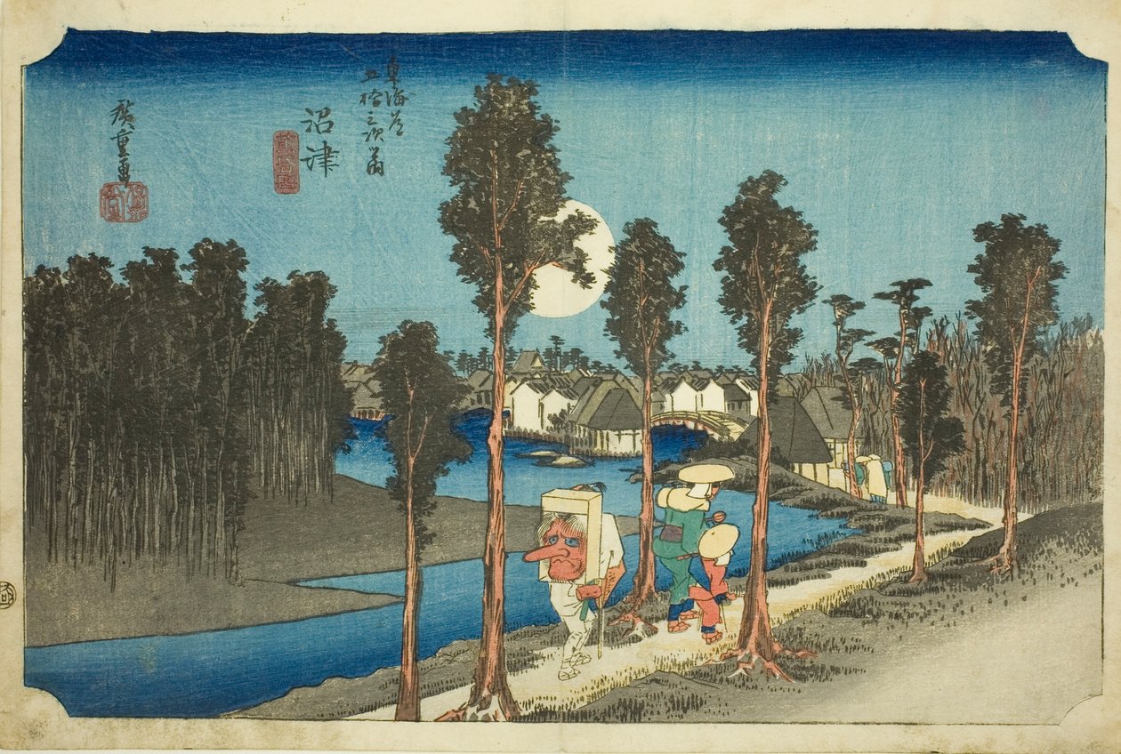 Numazu—Dusk (Numazu—tasogare zu), från serien The Fifty-Three Stations of the Tōkaidō Road (Tōkaidō gojūsan tsugi no uchi) av Utagawa Hiroshige