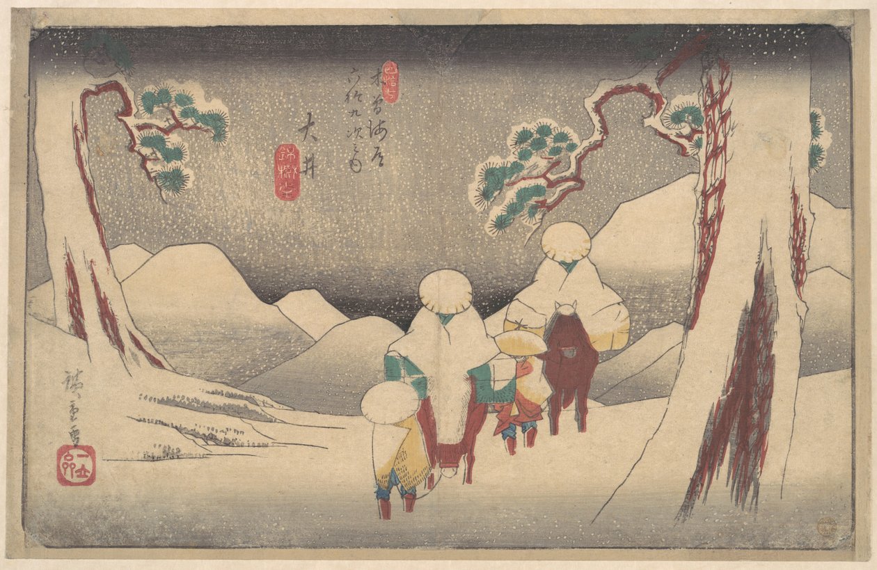 Ōi-stationen av Utagawa Hiroshige