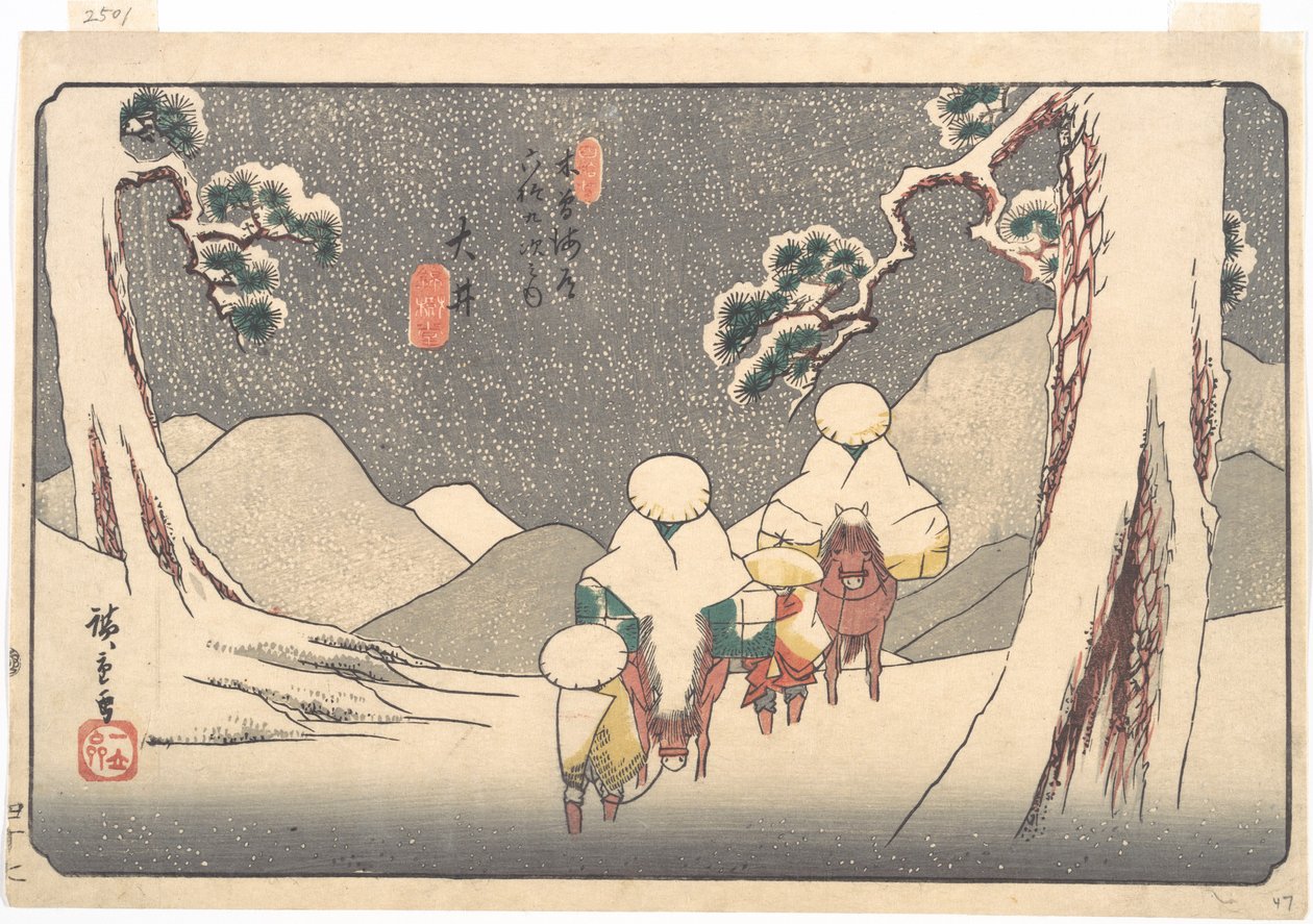 Ōi-stationen av Utagawa Hiroshige