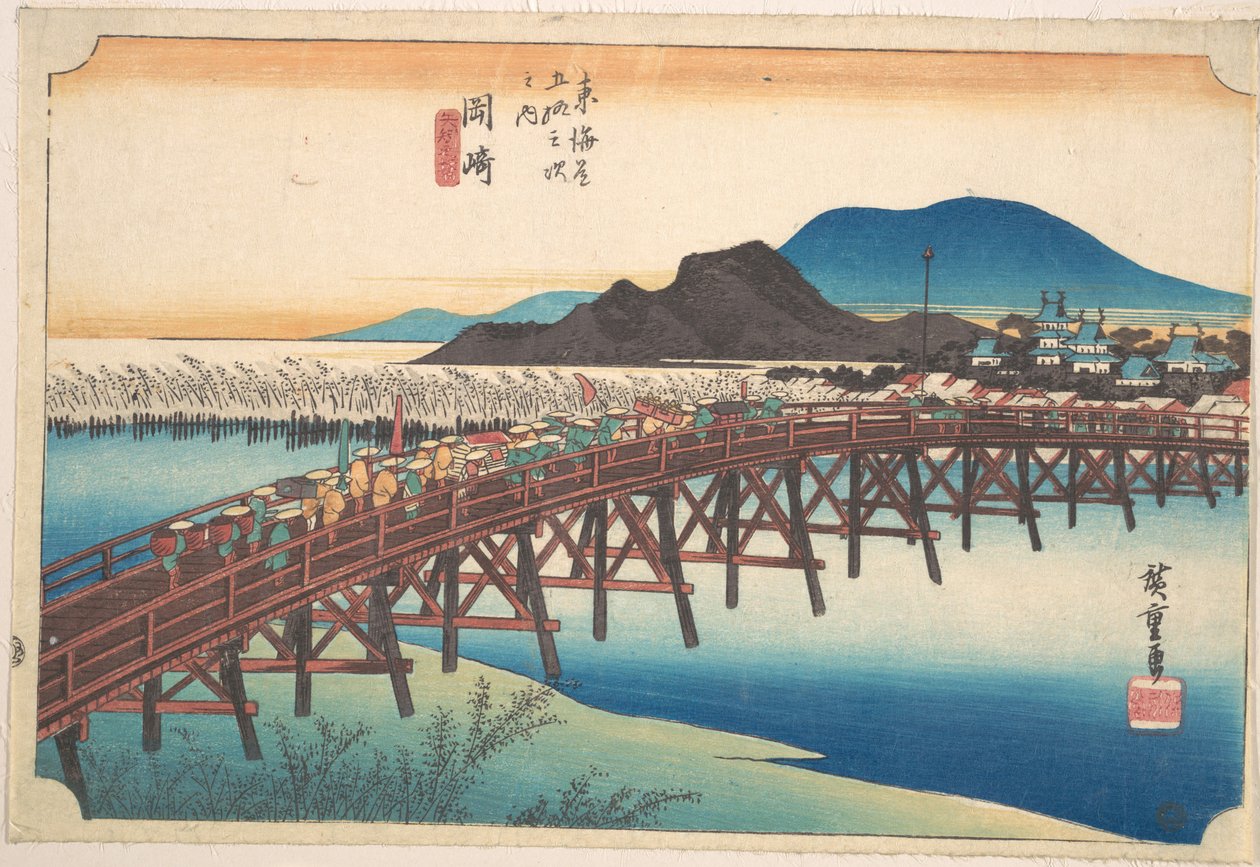 Okazaki, Tenshin-bron av Utagawa Hiroshige