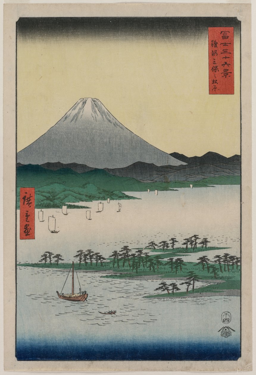 Pine Groves of Miho i Suruga, från serien Thirty-six Views of Mount Fuji av Utagawa Hiroshige