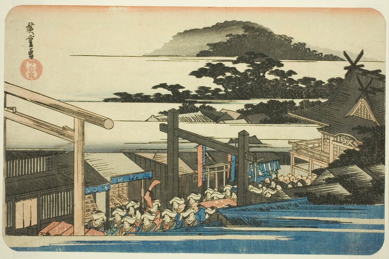 Precincts of the Shiba Shinmei Shrine (Shiba Shinmei keidai), från serien "Famous Places in the Eastern Capital (Toto meisho)" av Utagawa Hiroshige