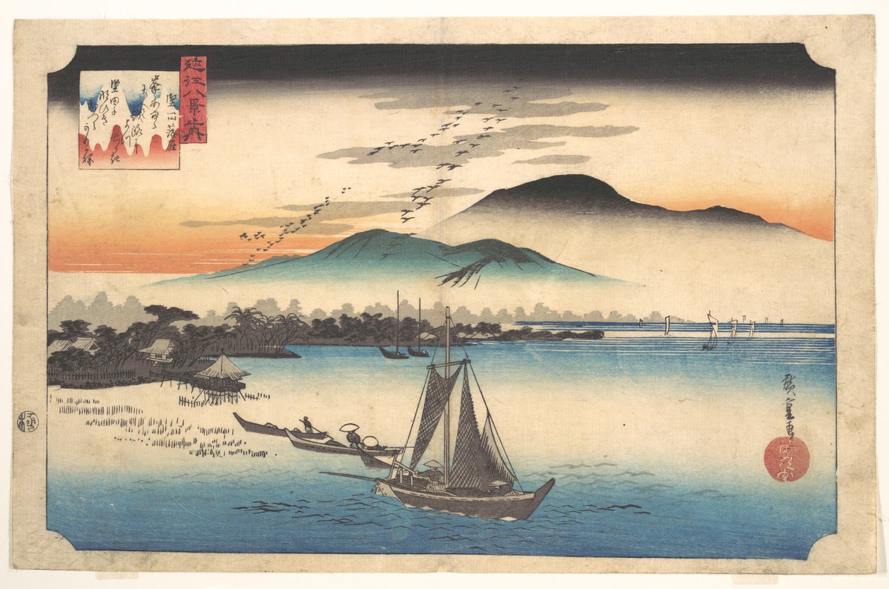 Återvändande gäss vid Katada av Utagawa Hiroshige