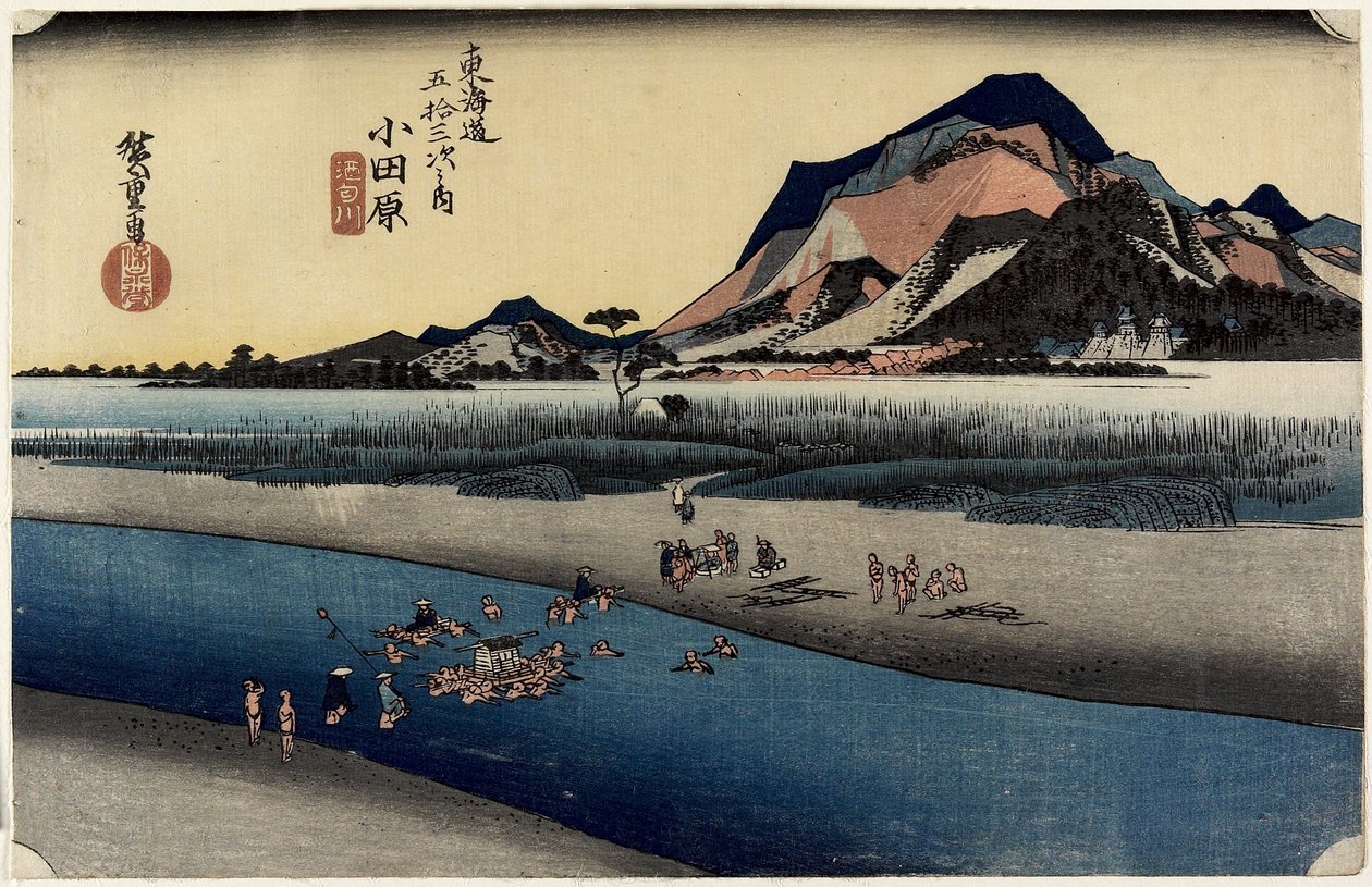 Sakawa River, Odawara, ca. 1833 av Utagawa Hiroshige