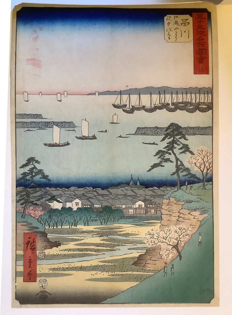 Shinagawa, ur serien ”Bilder av berömda platser längs de femtiotre stationerna” av Utagawa Hiroshige