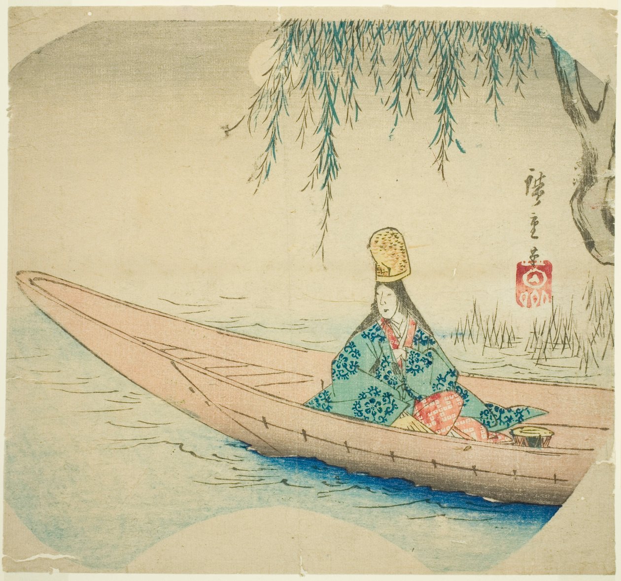 Hakubyo Dancer Member Asazuma Boa t av Utagawa Hiroshige