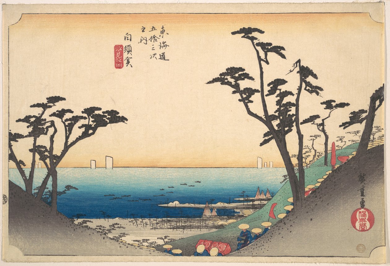 Shirasuka, Shio-mi Zaka av Utagawa Hiroshige