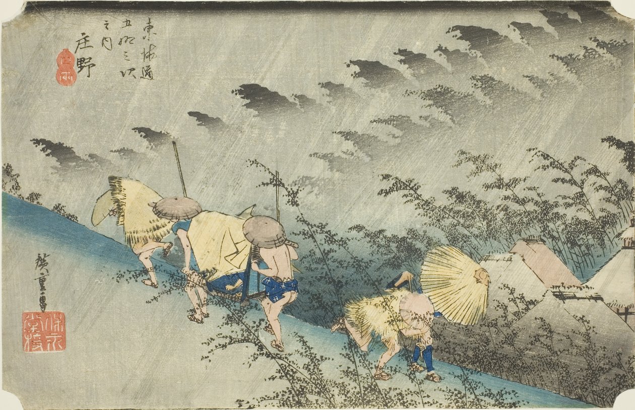 Shono: D-Ring Line (Shono Hakuu), från serien "Fifty-three S of the Tokaido Goju-san of the next), av Utagawa Hiroshige