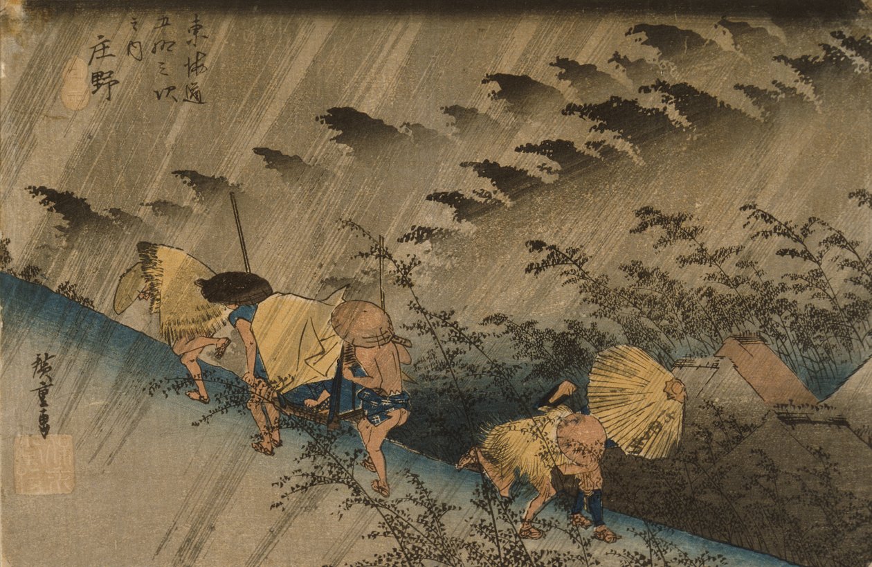 Shōno: Hård regn av Utagawa Hiroshige