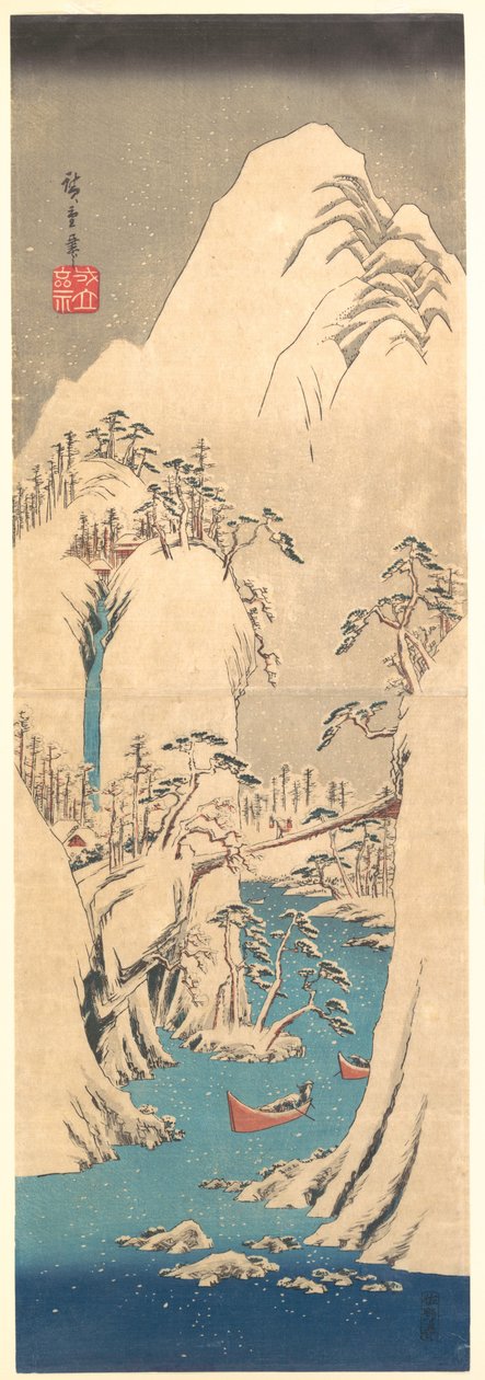 Snöig ravin av Utagawa Hiroshige