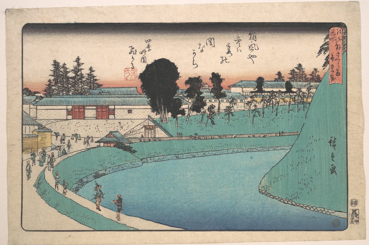 Soto Sakurada Benkei Bori av Utagawa Hiroshige
