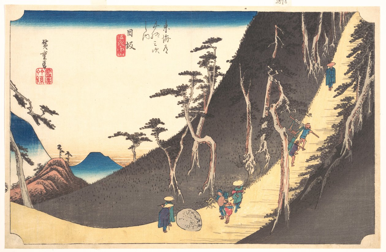Station tjugosex: Nissaka, Sayo no Nakayama, ur Tōkaidōs femtiotre stationer av Utagawa Hiroshige
