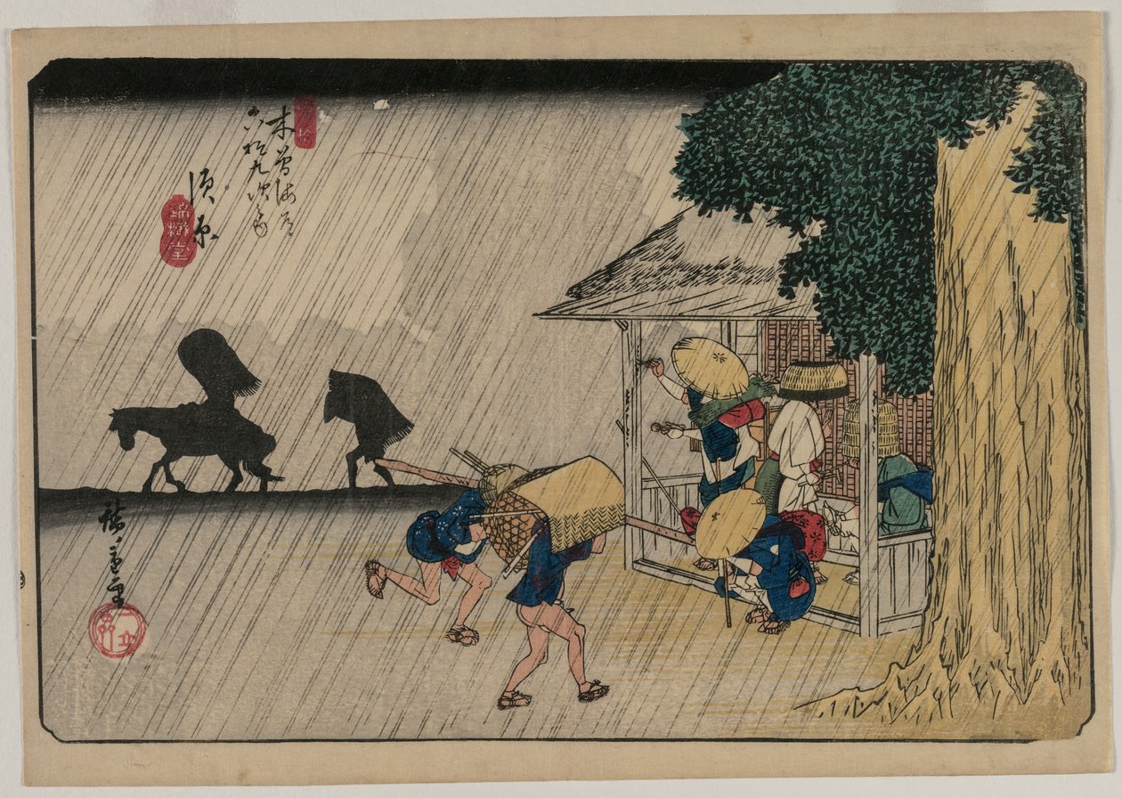 Suhara, från serien Sixty-Nine Stations of the Kisokaido av Utagawa Hiroshige