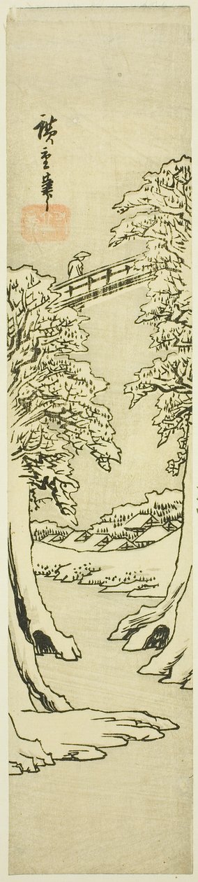 Apbron på vintern av Utagawa Hiroshige