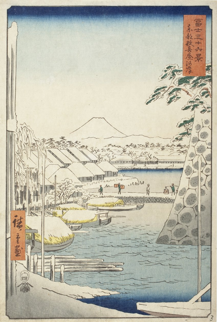 Flodstranden vid Sukiya i den östra huvudstaden av Utagawa Hiroshige