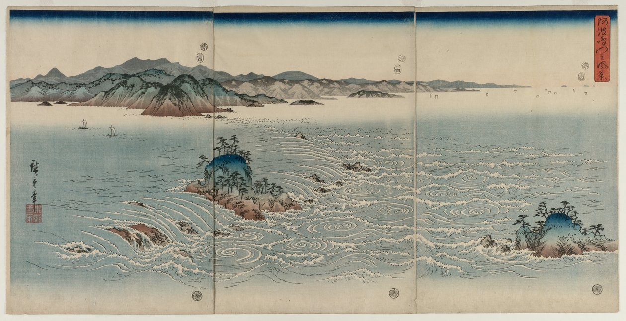 The Whirlpools of Awa, 1857. av Utagawa Hiroshige