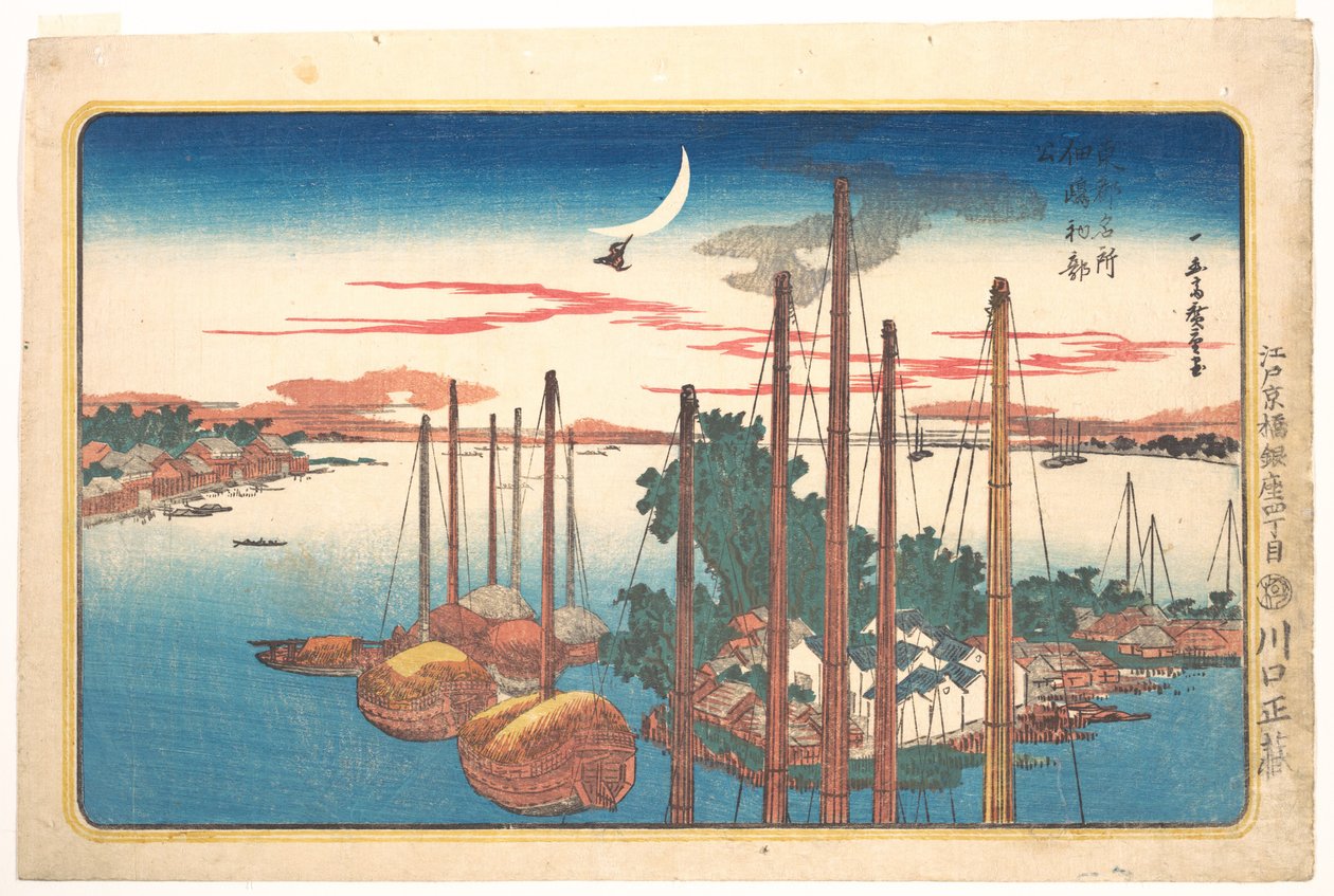 Årets första göksång på Tsukudajima av Utagawa Hiroshige