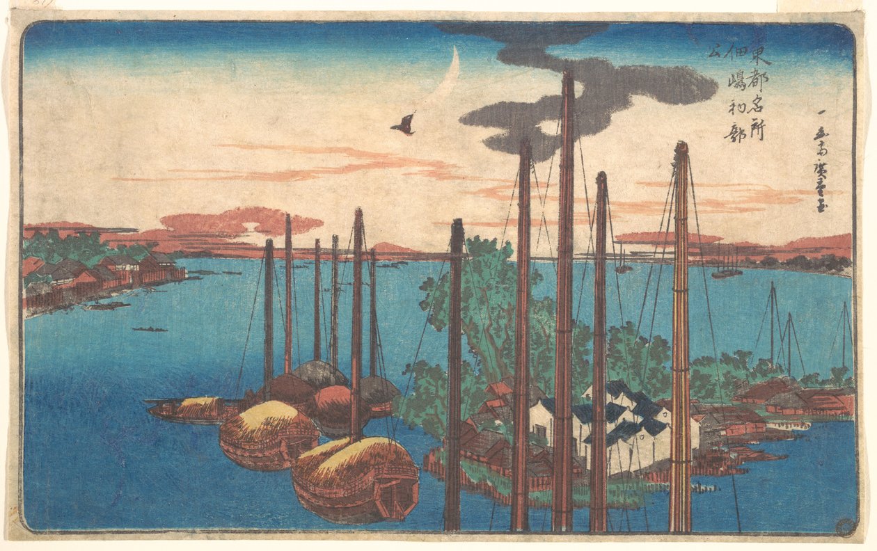 Tsukudajima Hatsu Hototogisu av Utagawa Hiroshige