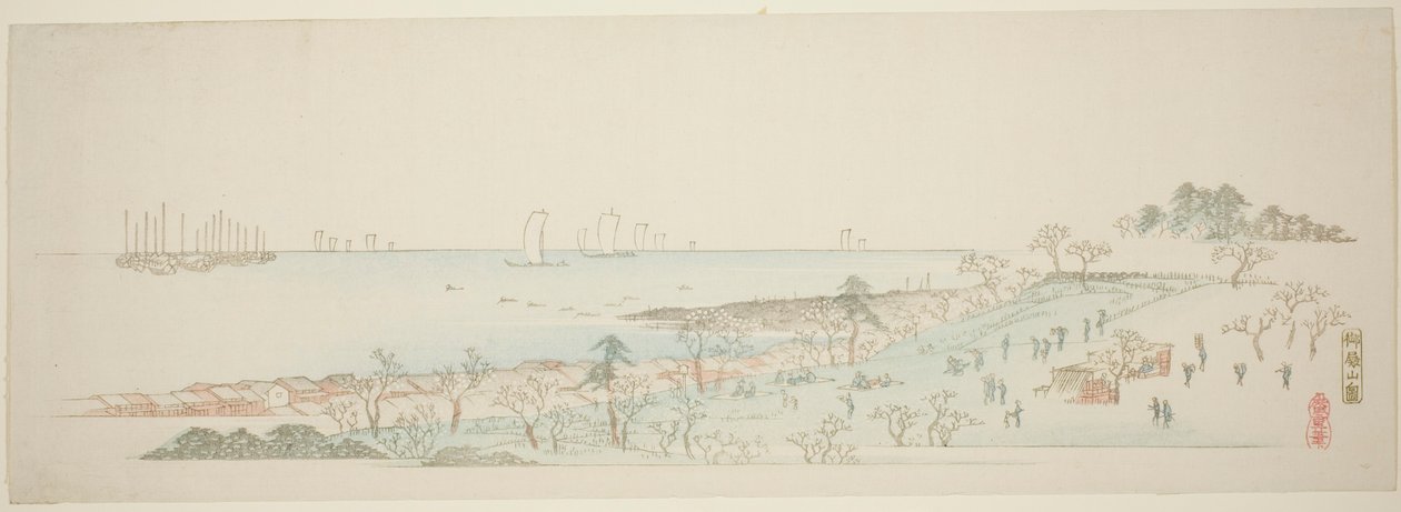 View of Goten Hill (Gotenyama no zu), från serien "Thirteen Views of the Environs of Edo" av Utagawa Hiroshige