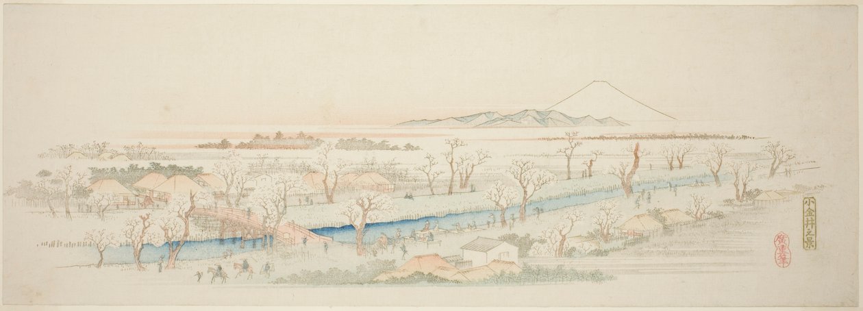 Utsikt över Koganei (Koganei no kei), från en onamnlad serie berömda vyer över Edo-förorterna av Utagawa Hiroshige