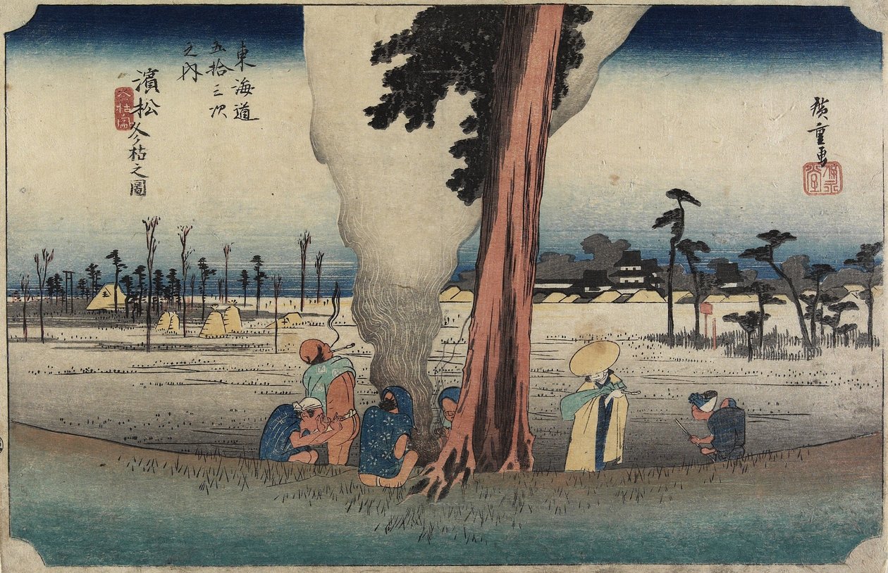 Vinterscen, Hamamatsu, ca. 1833 av Utagawa Hiroshige