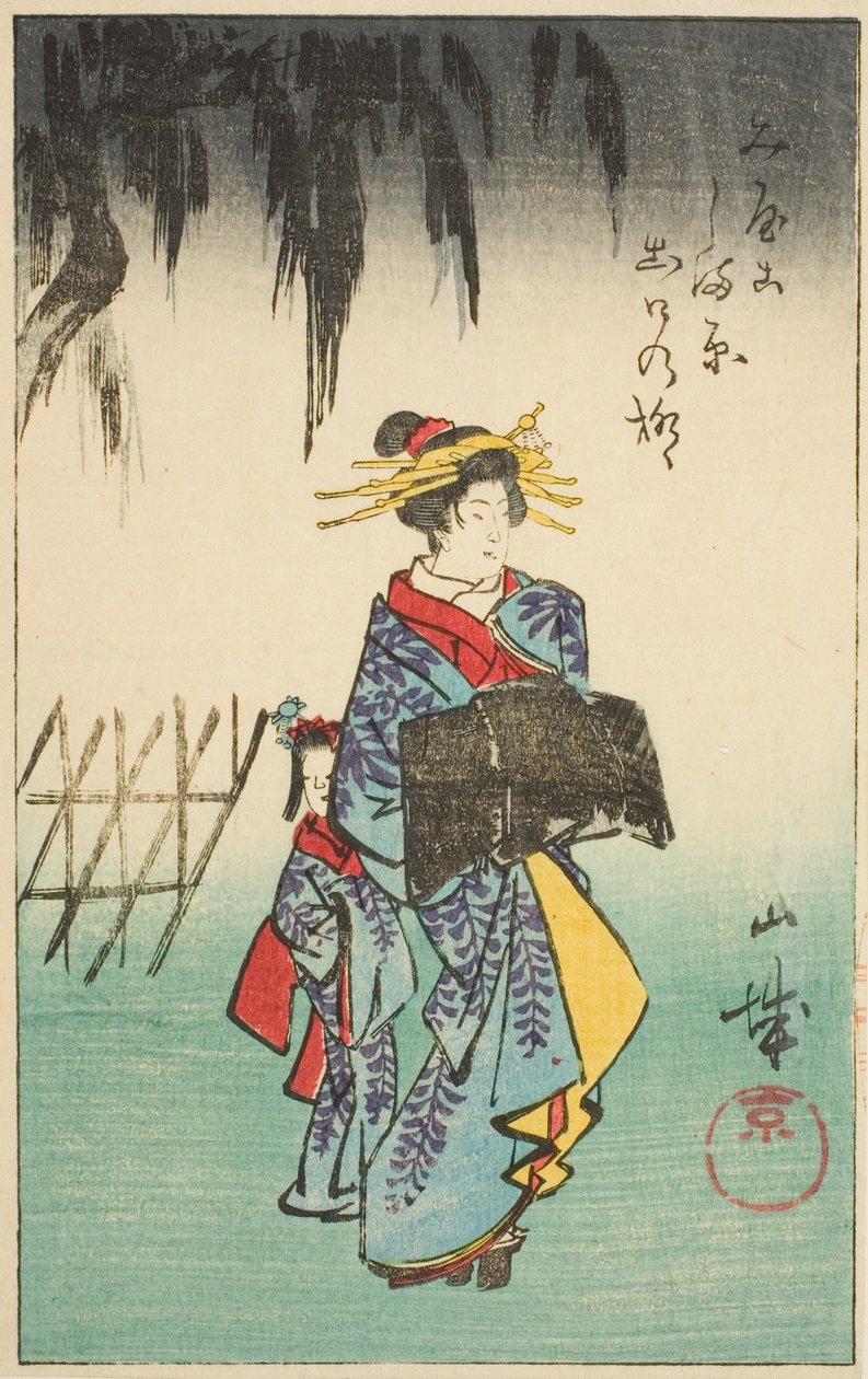 Yamashiro-provinsen, avsnitt av blad nr. 1 från serien "Utklippta bilder av provinserna (Kunizukushi harimaze zue)" av Utagawa Hiroshige