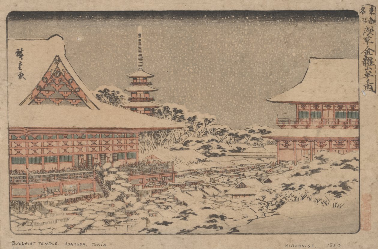 Årsavslutningsmässa i Kinryuzan-templet av Utagawa Hiroshige