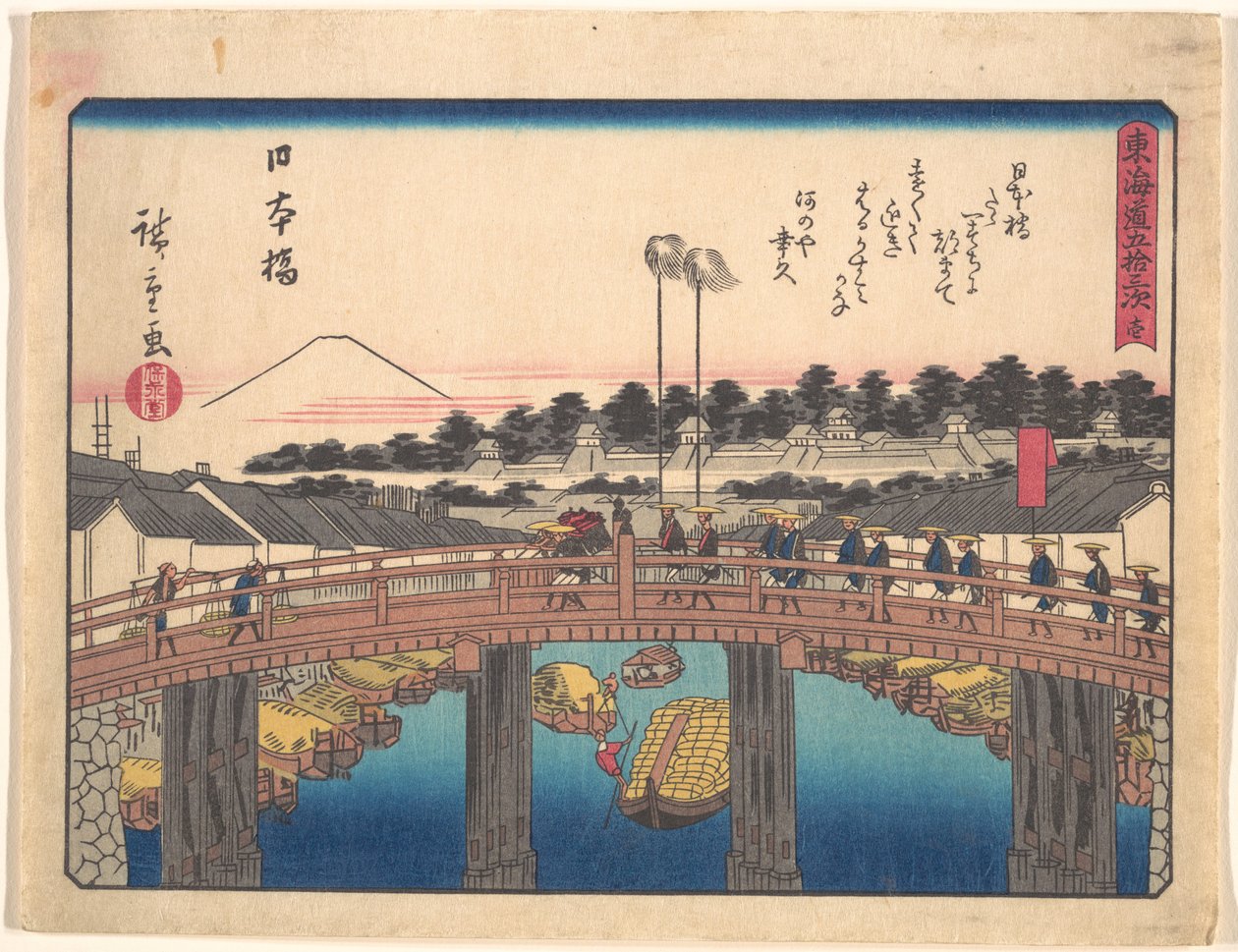 De femtiotre stationerna längs Tokaido - Nihonbashi av Utagawa Hiroshige