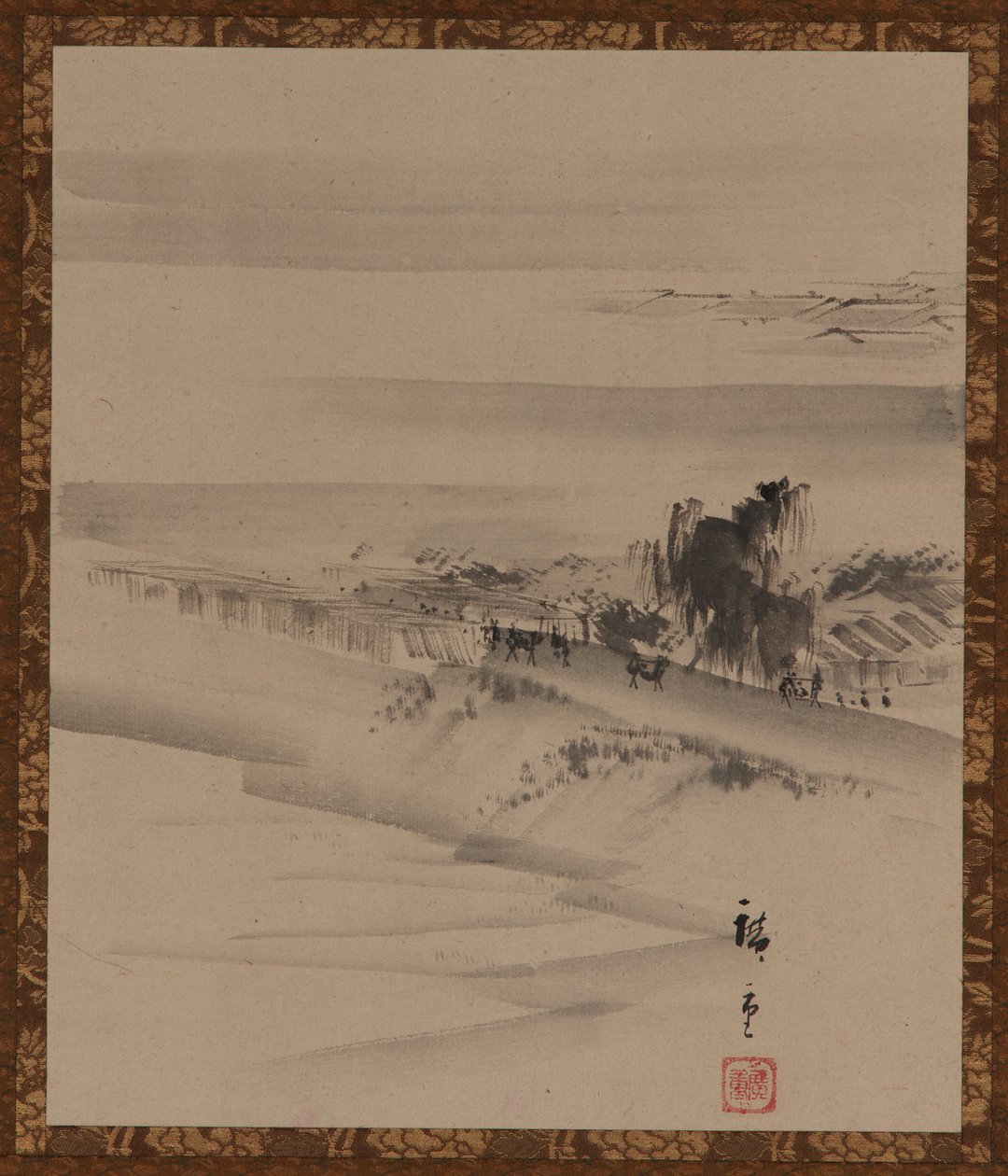 Landskap: flod, stad och dimma, Edo-perioden, 1800-talet. av Utagawa Hiroshige II
