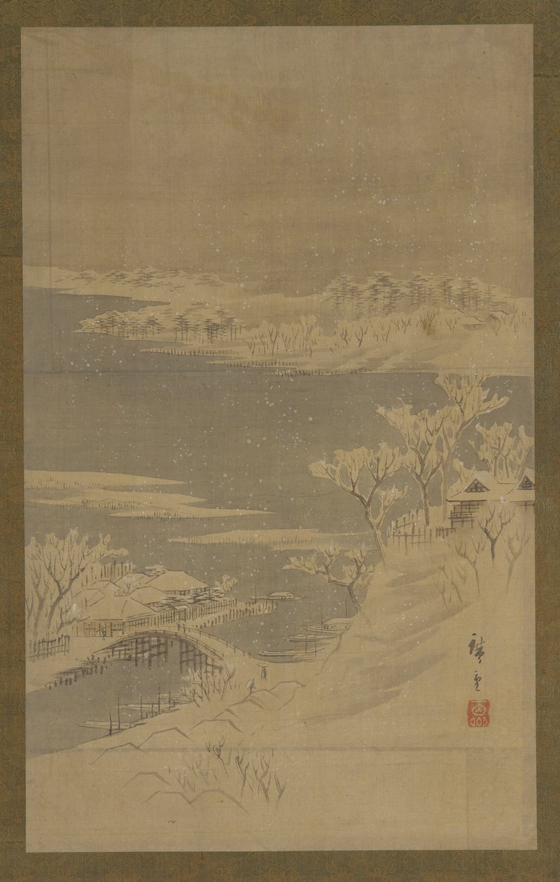 Vinterlandskap, mitten av 1800-talet. av Utagawa Hiroshige II