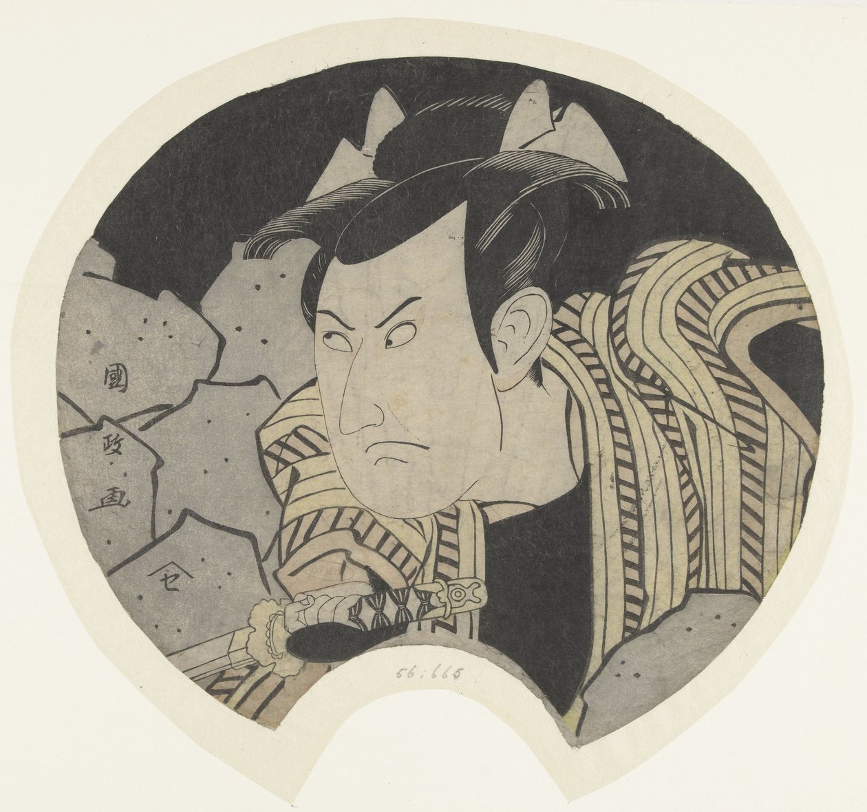 Skådespelare med svärd av Utagawa Kunimasa