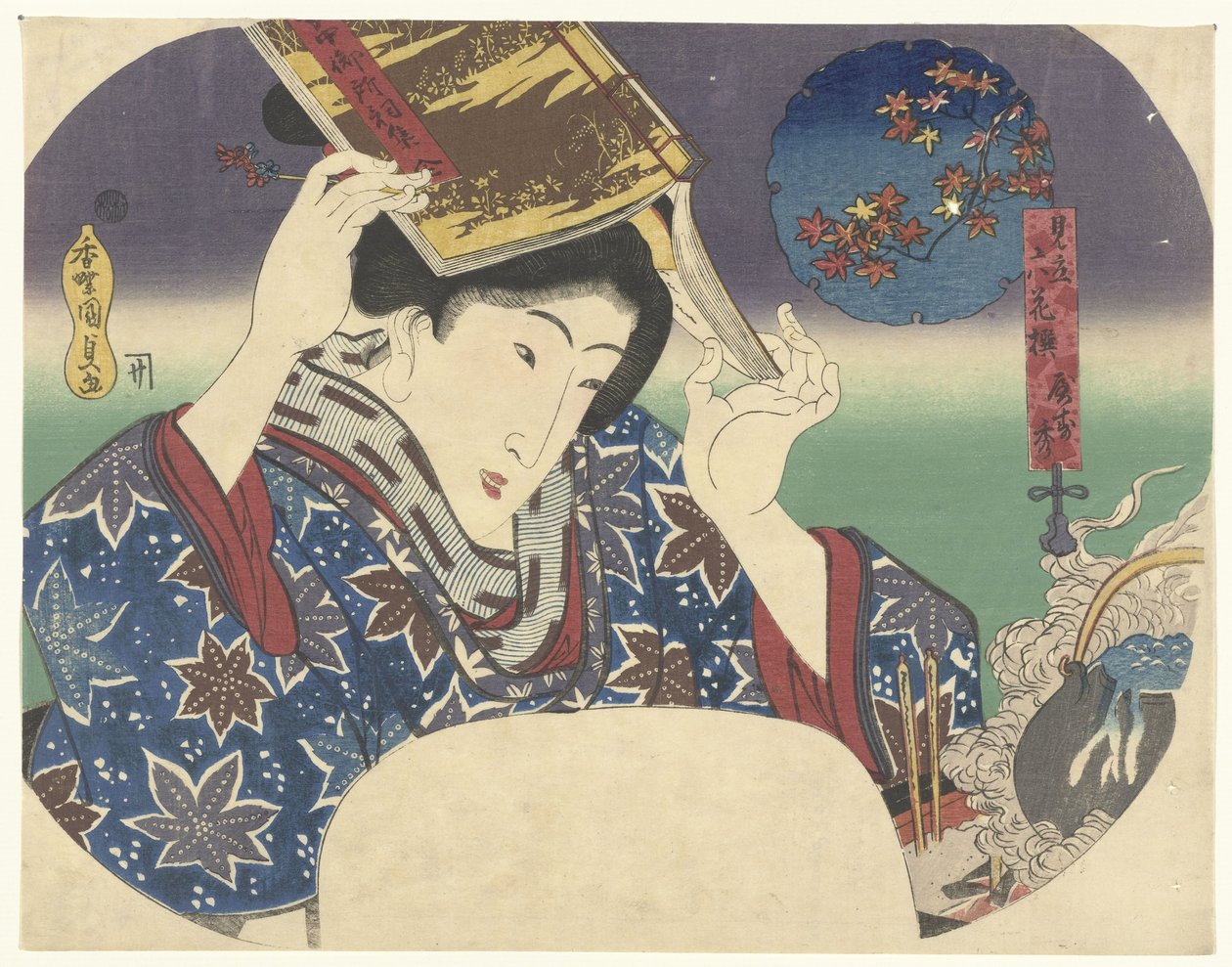 Bunya no Yasuhide Parodi på de sex poeterna (serietitel) Mitate kjolar (serietitel på objekt) av Utagawa Kunisada (I)