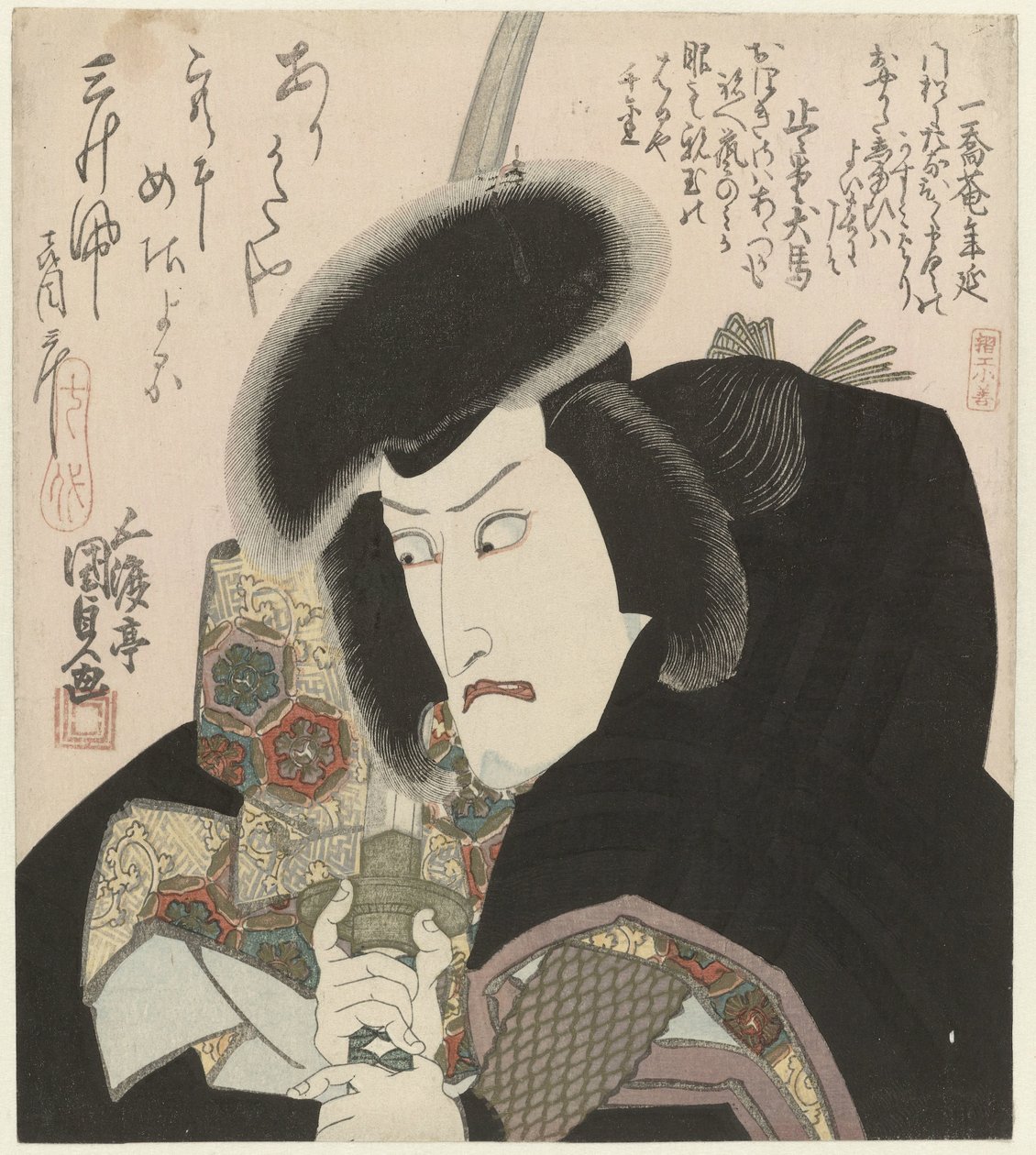 Bystporträtt av en samuraj av Utagawa Kunisada (I)