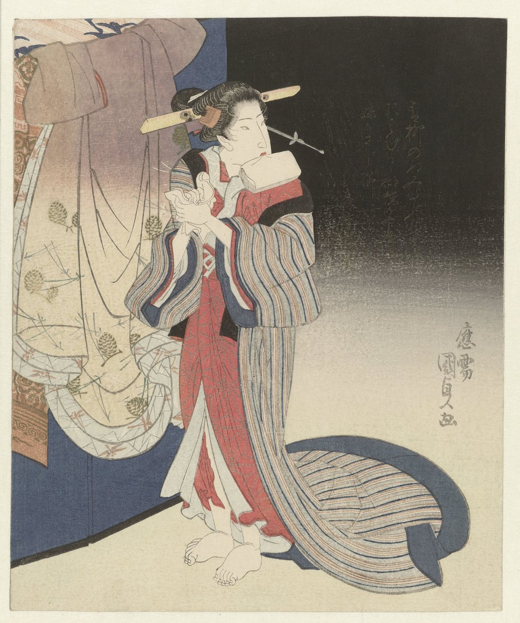 Courtesan förbereder sig för natten av Utagawa Kunisada (I)
