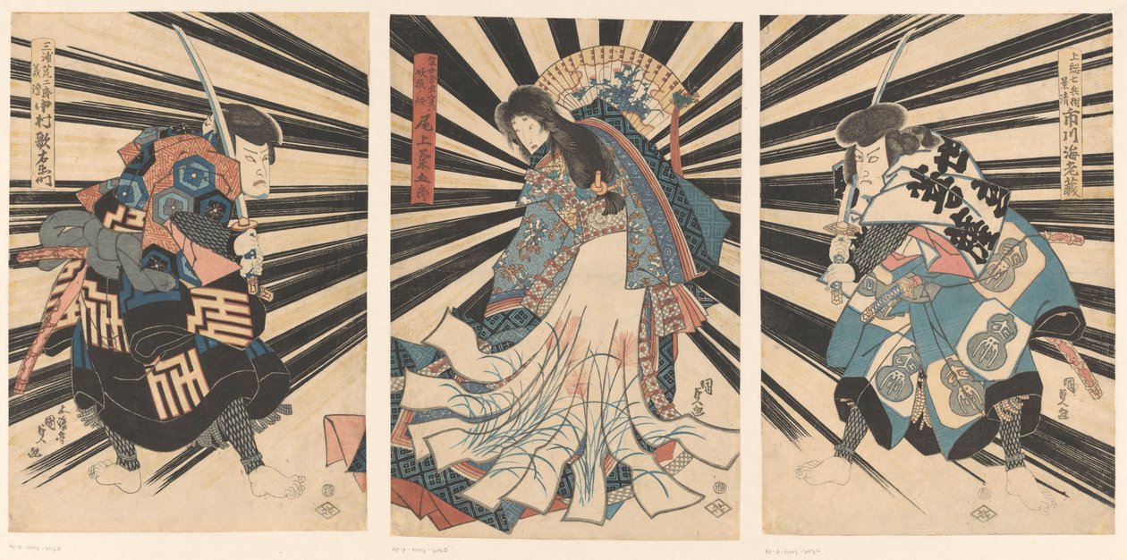 Utaemon Nakamura Doctor V, Onoe Kikukoro Ii Ii Sono Ichikawa Grape Dye V. av Utagawa Kunisada (I)