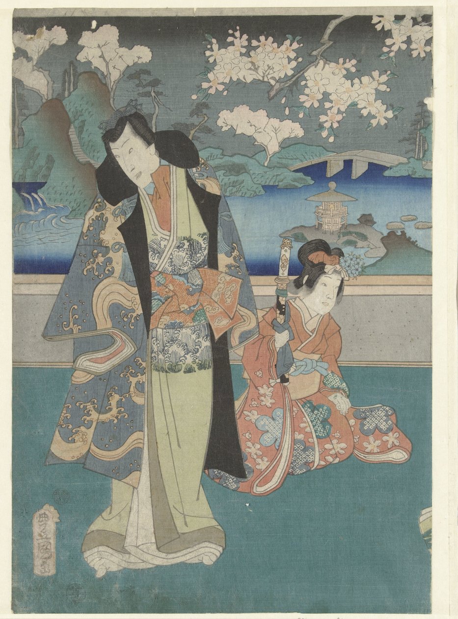 Den tredje månaden yayoic Moderna Genji-berättelser under de tolv månaderna (serietitel) Imayo Genji junikagetsu no uchi (serietitel) av Utagawa Kunisada (I)