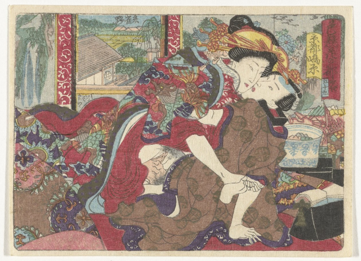 Stoppplatsen Kyoto Den erotiska vägen till huvudstaden (serietitel) av Utagawa Kunisada (I)