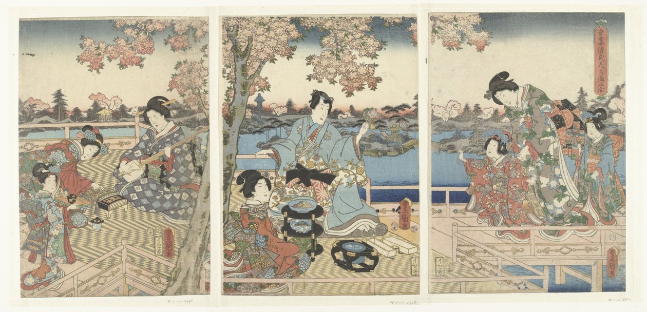 En vårbankett för östra Genji Azuma Genji hana no yuen (titel på objekt) av Utagawa Kunisada (I)
