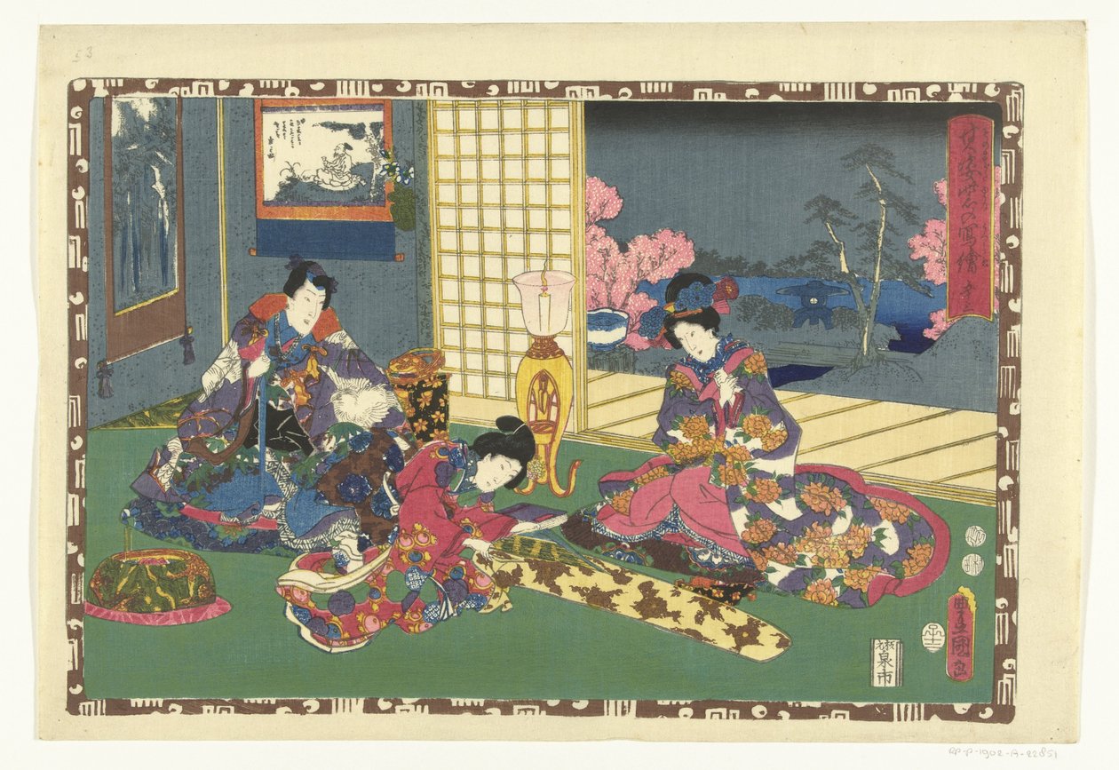 Kapitel 53 True Images of the Splendid Prince (serietitel) Sono sugata Hikaru no utsushi-e (serietitel på objekt) av Utagawa Kunisada (I)