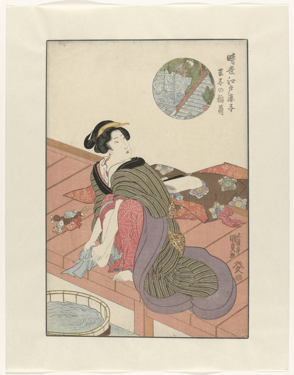 Inari Temp Farbrors Inari S Choon Heden Ui t Edo Jisei Ed Kanoko av Utagawa Kunisada (I)