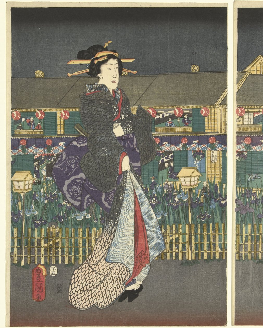 Iris i full blom av Utagawa Kunisada (I)