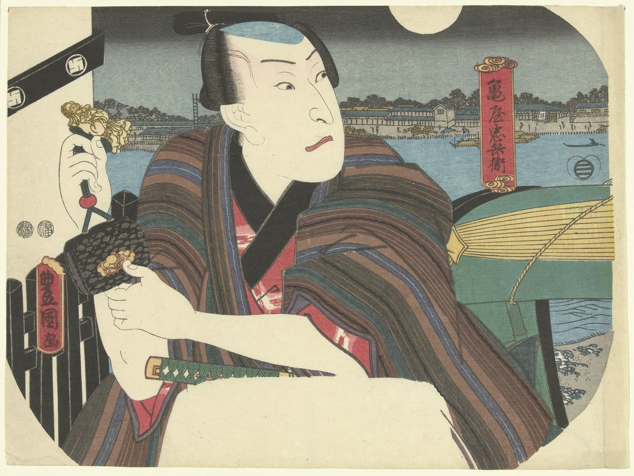 Samurajer vid floden av Utagawa Kunisada (I)