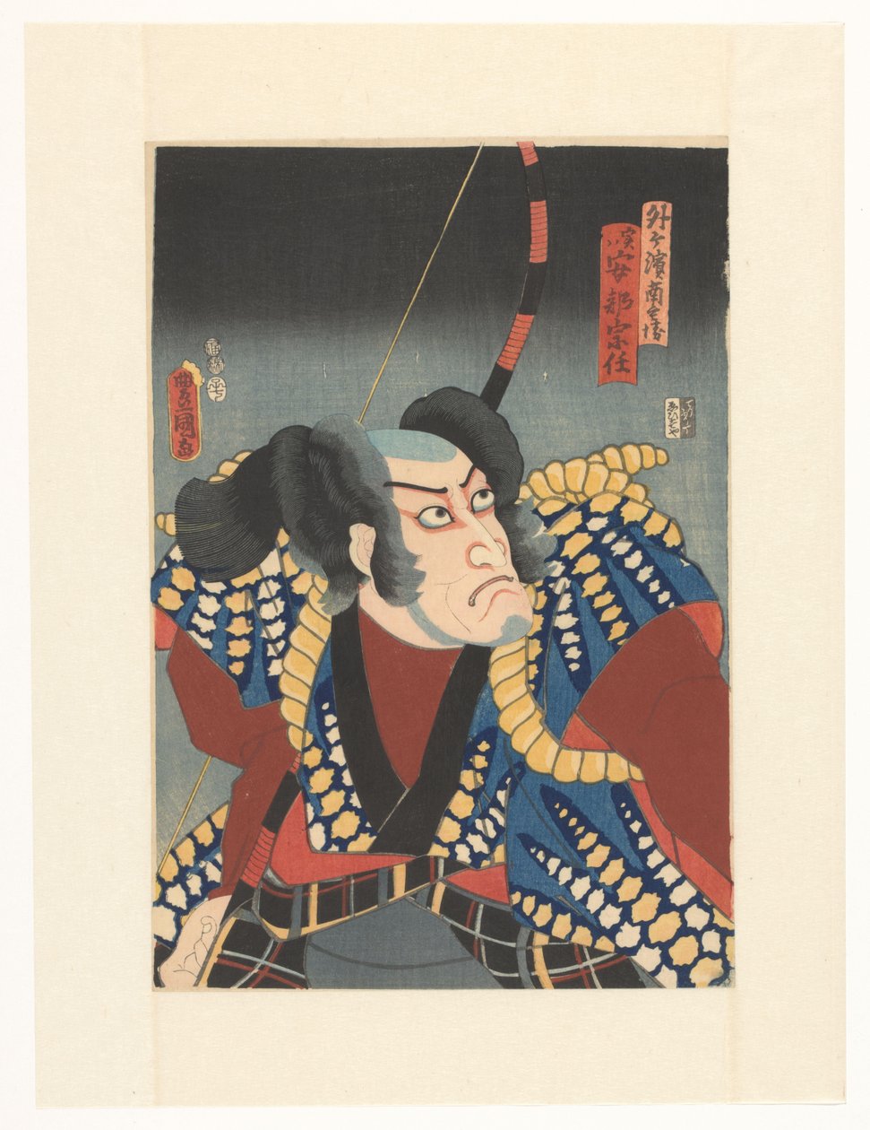 Sotogahama no Nambei med rosett på ryggen av Utagawa Kunisada (I)