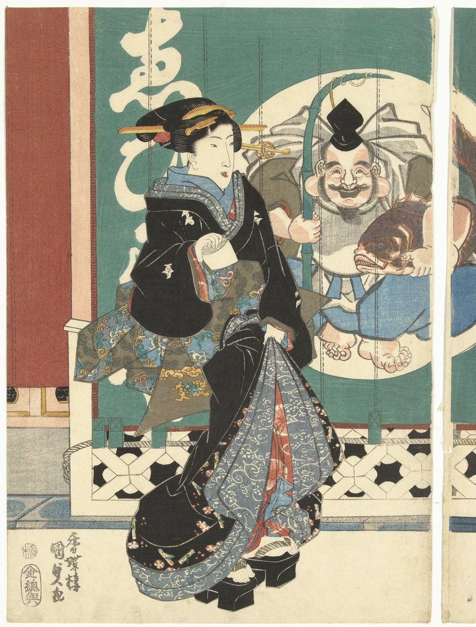 Kvinnor i Ebisuya-butiken av Utagawa Kunisada (I)