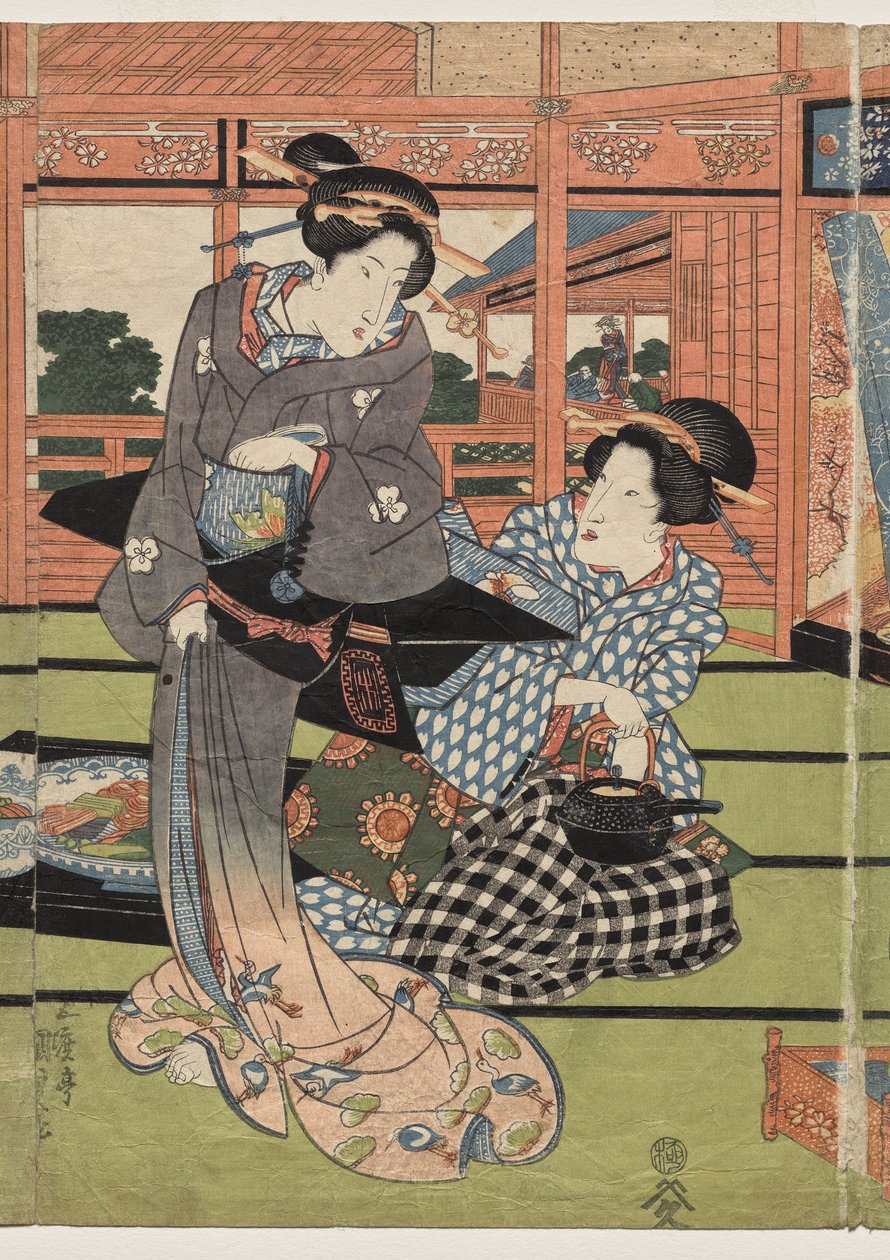 Utsikt över det stora nya rummet på Sakurai av Utagawa Kunisada